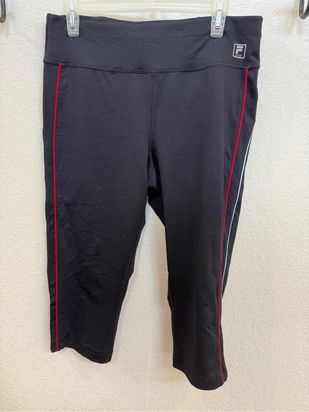 Fila Navy  Cropped Leggings with Red and White Piping